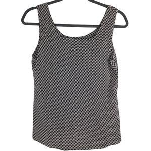 Neiman Marcus Black/Cream Chevron Design Sleeveless Top SZ Medium